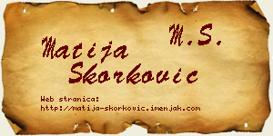 Matija Skorković vizit kartica